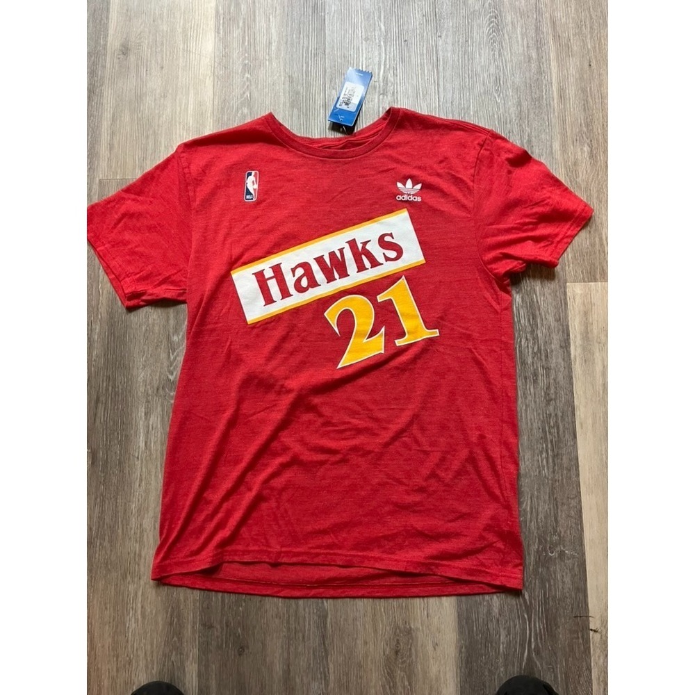 NWT Adidas Throwback Atlanta Hawks Dominique NBA Basketball Jersey Shirt L